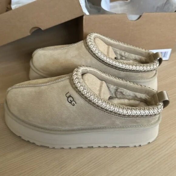 Ugg Women's Tazz Platform Slipper Mustard Seed NEW - Picture 1 of 4